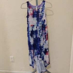 Xhilaration Girls Purple/Multicolor Striped Maxi Dress High-low Size L